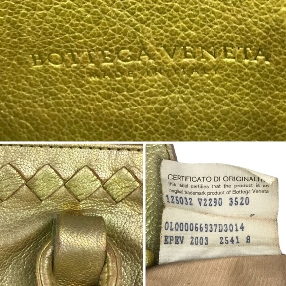 Authentic BOTTEGA VENETA Gold Leather Handbag - Picture 10 of 12